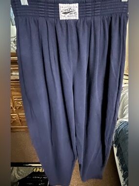 California Crazee Wear Navy Baggy Vintage Gym Pants Size M Made In USA